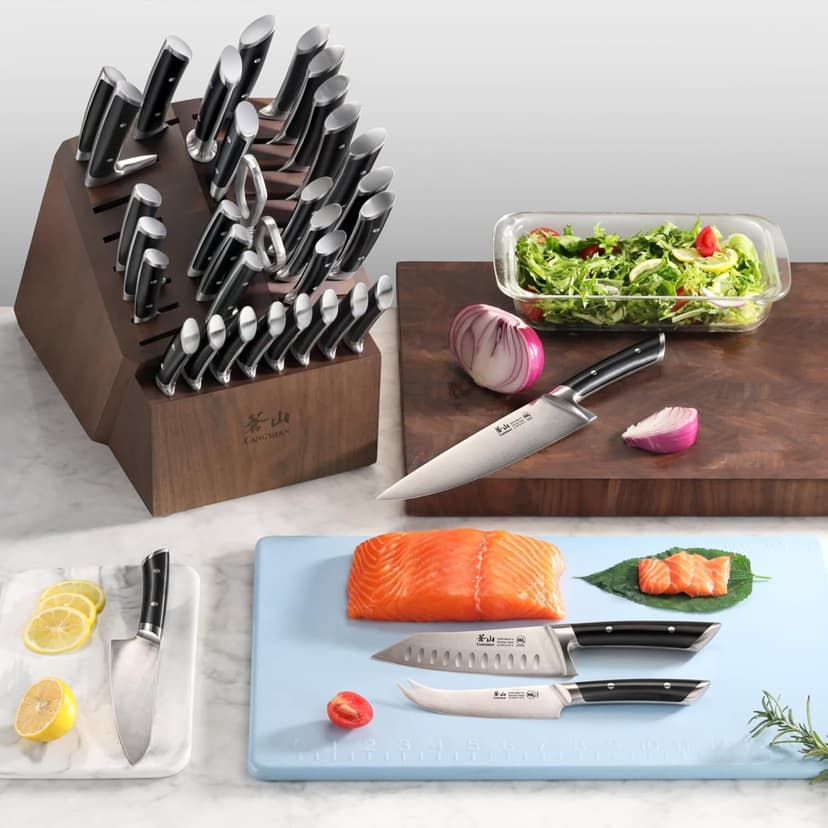 Cangshan OLYMPUS Series 36-Piece Block Set, Forged German Steel, Black, 505545