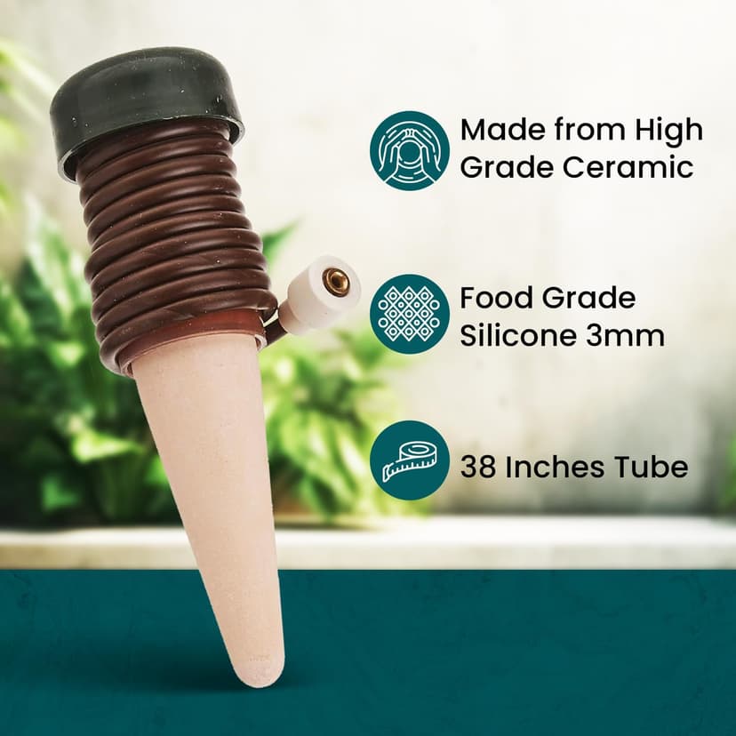 Blumat Classic Plant Watering Stakes - Self-Watering Insert for Indoor and Outdoor Plants - Automatic Slow Release Irrigation System for Potted Plants - Houseplant Care Device (3 Packs)