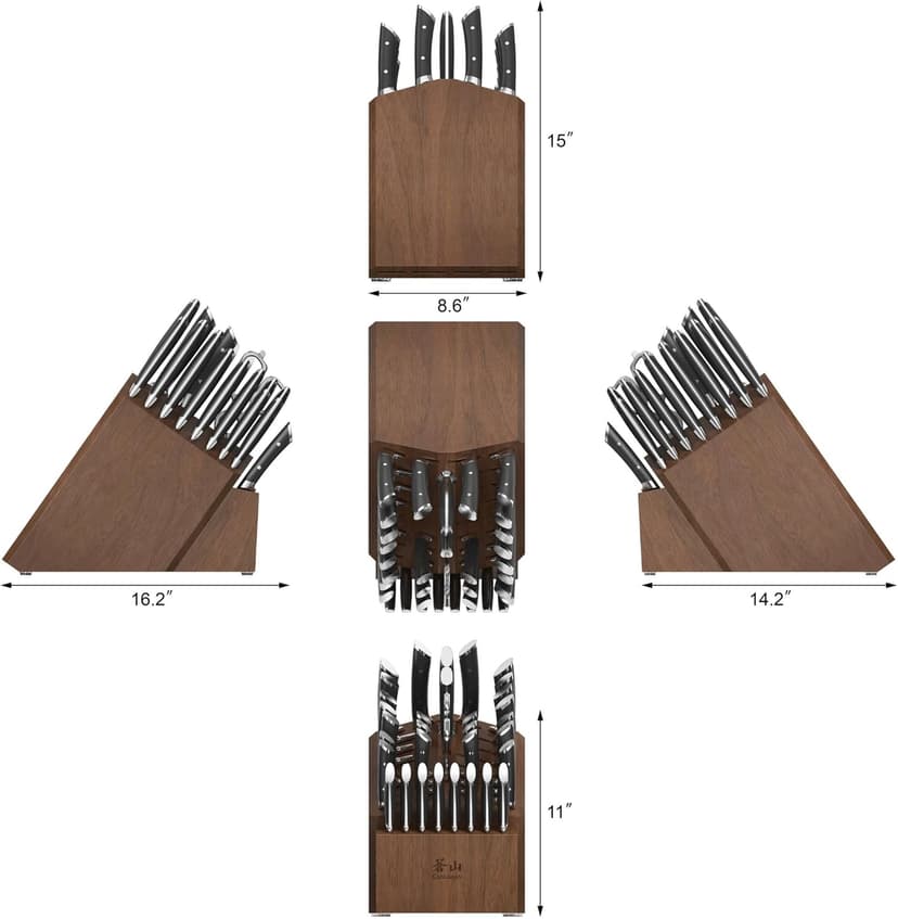 Cangshan OLYMPUS Series 36-Piece Block Set, Forged German Steel, Black, 505545