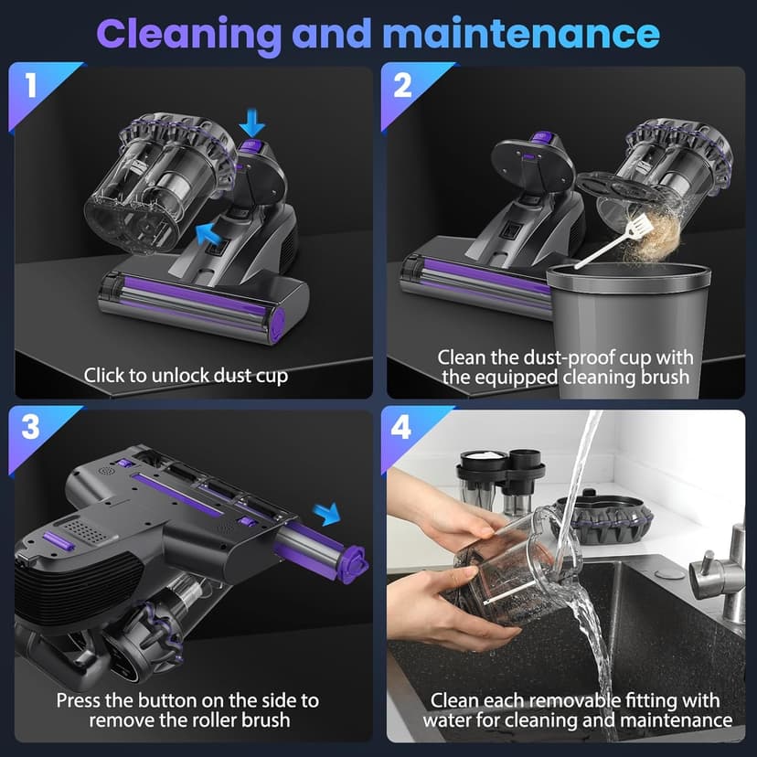 Mattress Vacuum Cleaner, 16Kpa Bed Vacuum Cleaner with 253.7nm UV-C Light, 145°F Heat, HEPA Filter & Ultrasonic, Versatile Handheld Vacuums for Bed, Sofa, Couch, Crib(Corded, 600W)