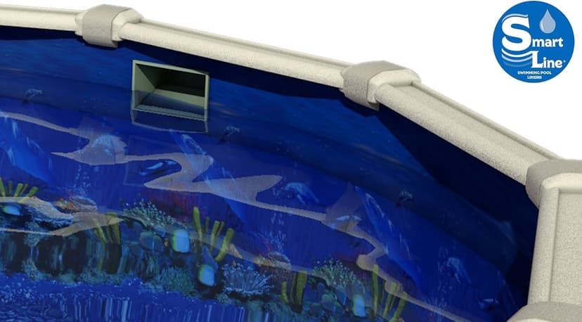 Lake Effect Pools 'Meadows Reprieve' 24' Round Above Ground Swimming Pool | 52" Inch Height | Resin Protected Steel Sided Walls | Includes a Antilles Dolphin Overlap Liner and Widemouth Skimmer