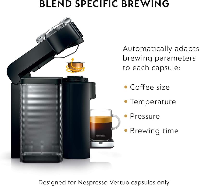 Nespresso Vertuo Coffee and Espresso Maker by De'Longhi, Piano Black with Aeroccino Milk Frother