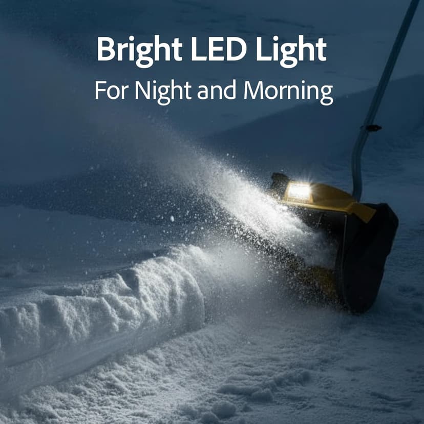 12-Inch Cordless Brushless Snow Shovel Compatible with DeWalt 20V/60V Battery(Tool Only) Electric Snow Blower with 23ft Throwing Distance, Adjustable Chute, Smart Control, LED Light for Driveway