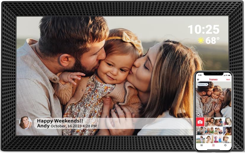 15.6" WiFi Digital Picture Frame, 32 GB Memory, Auto-Rotate, 1920x1080 HD IPS Touchscreen Large Digital Photo Frame, Share Moments Instantly via Frameo APP, Gift for Family and Friends (Black)