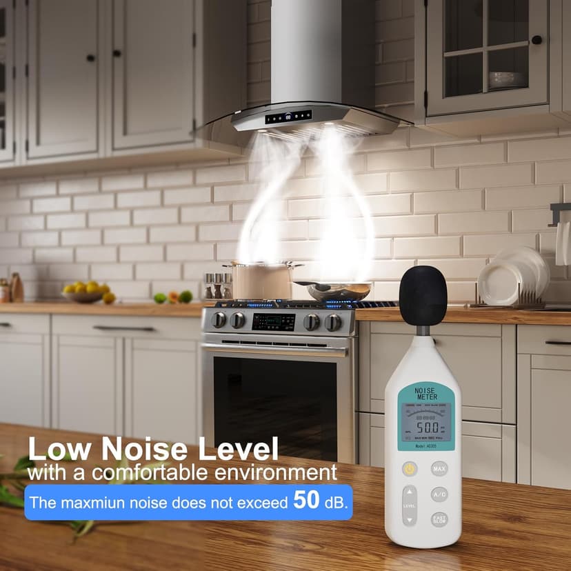 30 inch Range Hood Wall Mount, 1200 CFM with 4-Speed Gesture Sensing & Touch Control, Stainless Steel Ducted Kitchen Stove Vent Hoods with 2 LED Lights, Time Setting, Dishwasher-Safe Baffle Filters
