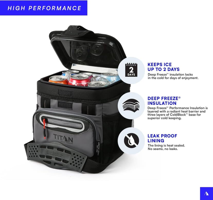 Titan by Arctic Zone Deep Freeze Cooler - Zipperless Hardbody Cooler - Deep Freeze Insulation, HardBody Liner, and SmartShelf