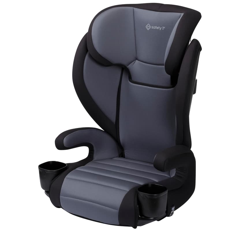 Safety 1st Grow and Go 2-in-1 Booster Car Seat with ComfortWings, Converts High-Back to Backless, 19" Wide, Fits 3 Across, Lightweight, Foldable, Easy-Clean, Cup Holders, 40-100 lbs, Black Sand
