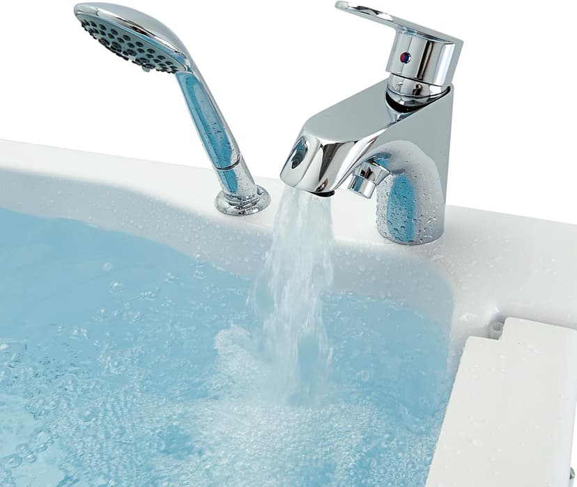Ella Front Entry 32"x40" Acrylic Hydro Massage Walk-In Bathtub, Right Outward Swing Door, 2 Piece Fast Fill Faucet, 2" Drain