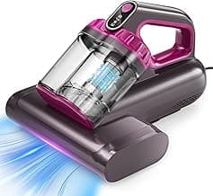 Mattress Vacuum Cleaner, 17Kpa 650W Bed Vacuum Cleaner, 273nm UV-C Light & Ultrasonic 145°F Heating, 80000 RPM/Min Brushroll Rotation, Wide Suction Port for Pillows Cribs Sofa, Black Corded