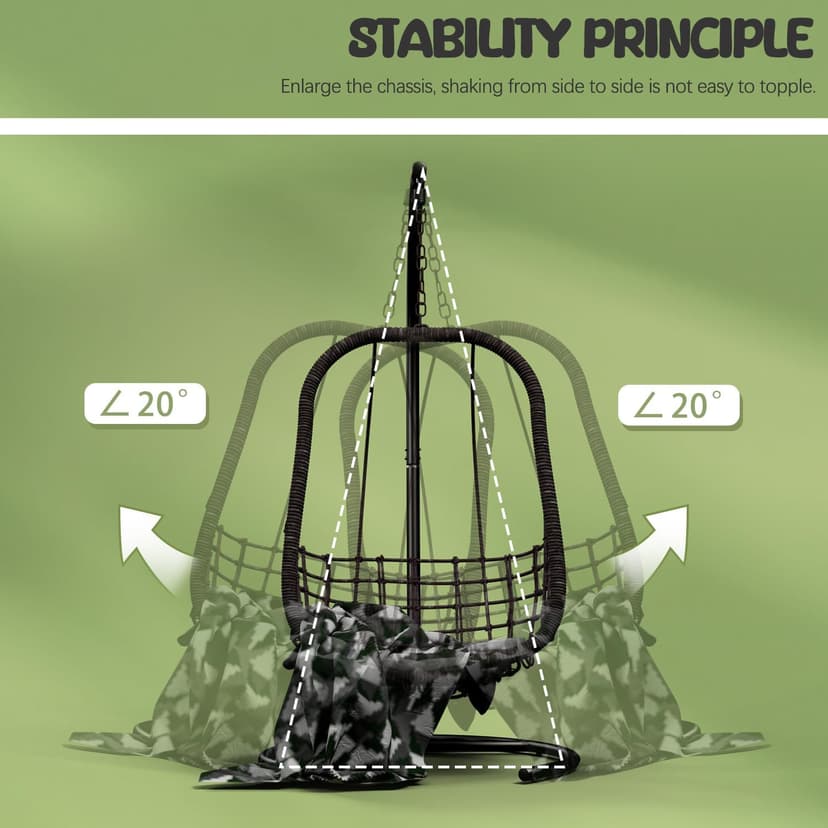 Hammock Stand Only Max 300lbs Hammock Chair Stand Only Heavy Duty Hanging Chair Stand 360 Degree Rotation Egg Chair Stand C Stand Frame for Egg Chair Indoor Outdoor Porch Swing