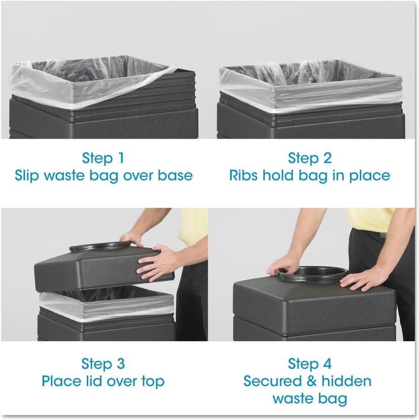 Safco Canmeleon Trash Can, 38 Gallons, Indoor and Outdoor Use, Durable & Weather-Resistant Commercial Garbage Can, Black