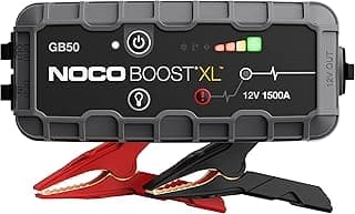 NOCO Boost GB50: 1500A UltraSafe Jump Starter – 12V Lithium Battery Booster Pack, Portable Jump Box, Power Bank & Jumper Cables - For 6.0L Gas and 3.0L Diesel Engines