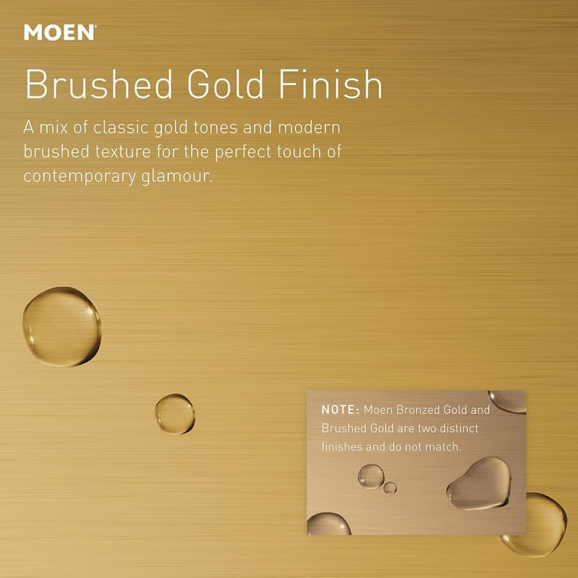 Moen Voss Brushed Gold Contemporary Two-Handle Widespread Bathroom Sink Faucet Trim Kit for Adjustable Three-Hole Installations (Valve Required), T6905BG
