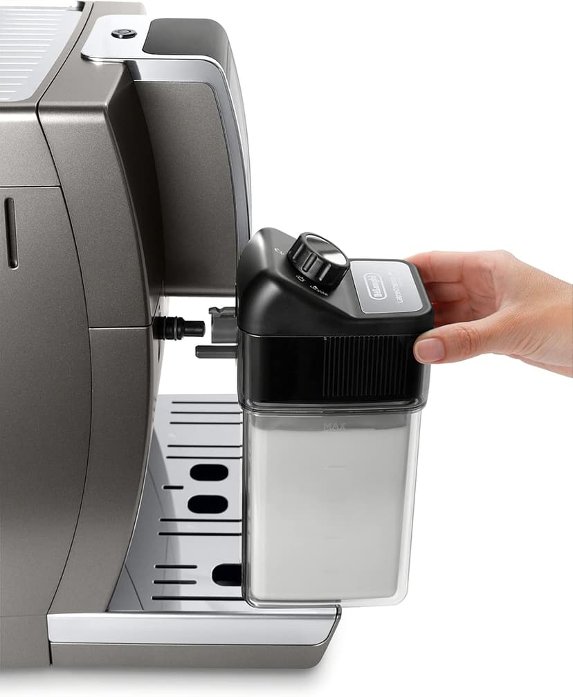 De'Longhi Dinamica Plus Connected Espresso & Coffee Machine with Automatic Milk Frother, One Touch Latte, Cappuccino, Color Touch Display, ECAM37095TI