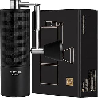 TIMEMORE Chestnut C3S Pro Manual Coffee Grinder, Stainless Steel S2C Conical Burr Coffee Grinder, Hand Coffee Grinder with Foldable Handle, Adjustable Grind Setting for Travel/Camping/Home, Black