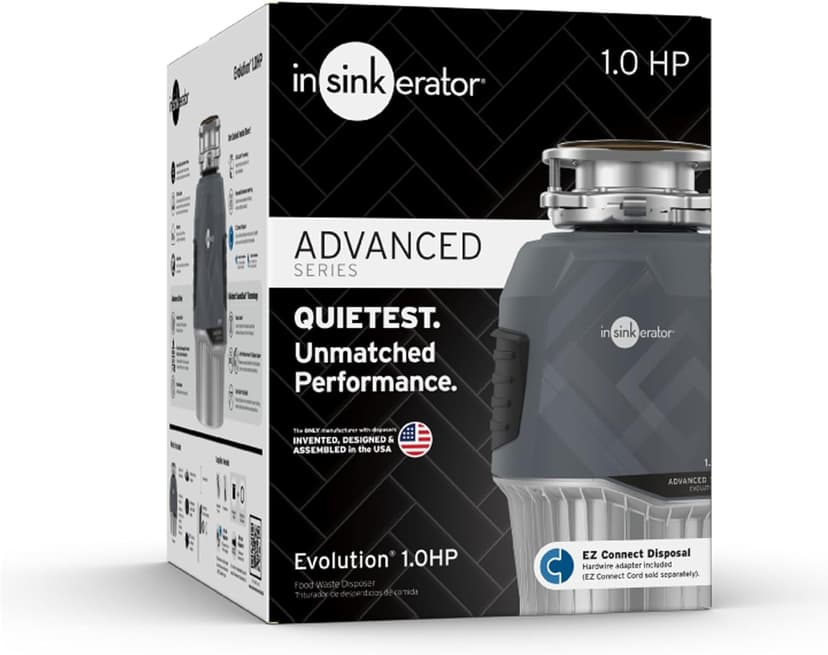 InSinkErator EVOLUTION 1HP 1 HP, Advanced Series Continuous Feed Food Waste Garbage Disposal, Gray