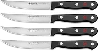 WÜSTHOF Gourmet 4-Piece Steak Knife Set, Black