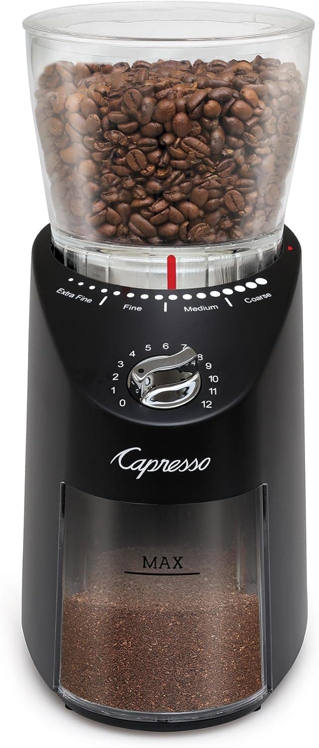 Capresso Infinity Plus Conical Burr Grinder, Black