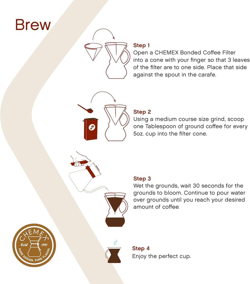 Chemex Pour-Over Glass Coffeemaker - Glass Handle Series - 10-Cup - Exclusive Packaging