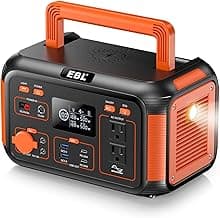 EBL Portable Power Station 500W, 444Wh Backup Lithium Battery, 500W Solar Generator For Outdoors Camping Travel Home Emergency Use (Solar Panel Optional)