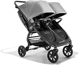 Baby Jogger City Mini GT2 All-Terrain Double Stroller with Forever Air Rubber Tires and All-Wheel Suspension Pike Exclusive Includes Belly Bars Leatherette Handlebar and Premium Fabric