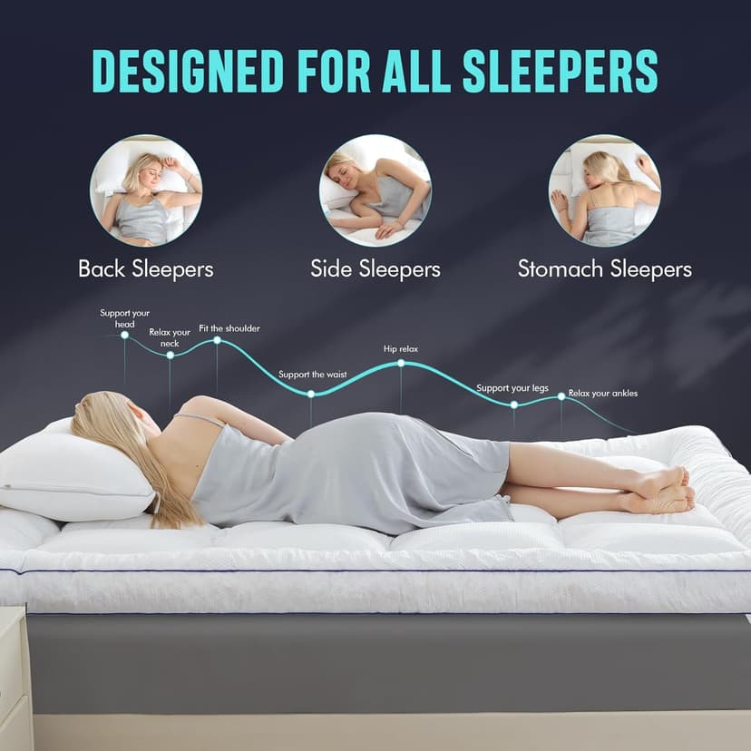 WhatsBedding 4 Inch Memory Foam Mattress Topper King Size, with 3D Bubble Mattress Pad Cover, Soft Quilted 100% Cotton Layer for Back Pain, White(78"x80")