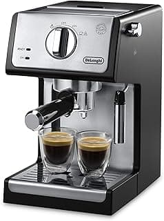 De'Longhi 15-Bar Pump Espresso Machine with Milk Frother & Temperature Control - Compact Home Barista Coffee Maker for Espresso, Latte, Cappuccino & Iced Coffee, Easy to Clean Design