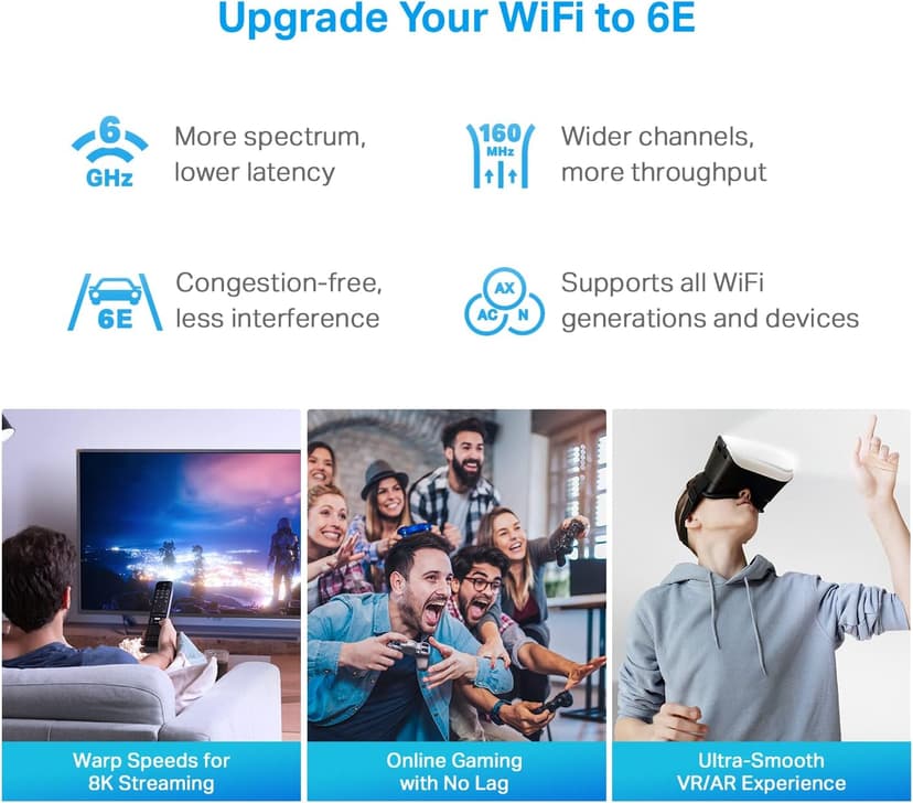 TP-Link Deco XE75 Pro AXE5400 Tri-Band WiFi 6E Mesh System - 2.5G WAN/LAN Port, Covers up to 5500 Sq.Ft, Replaces WiFi Router and Extender, AI-Driven Mesh, New 6GHz Band, 2-Pack