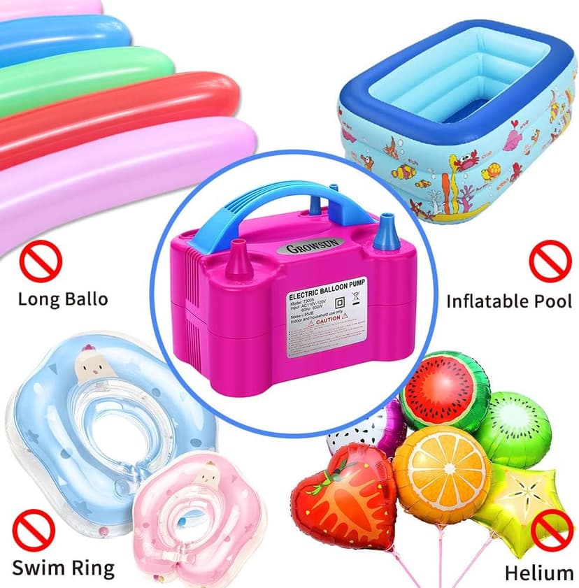 Growsun Balloon Pump Electric 110V 600W Balloon Garland Arch Kit Air Blower Inflator for Party Balloons Decoration Baby Shower Tape Strip Include