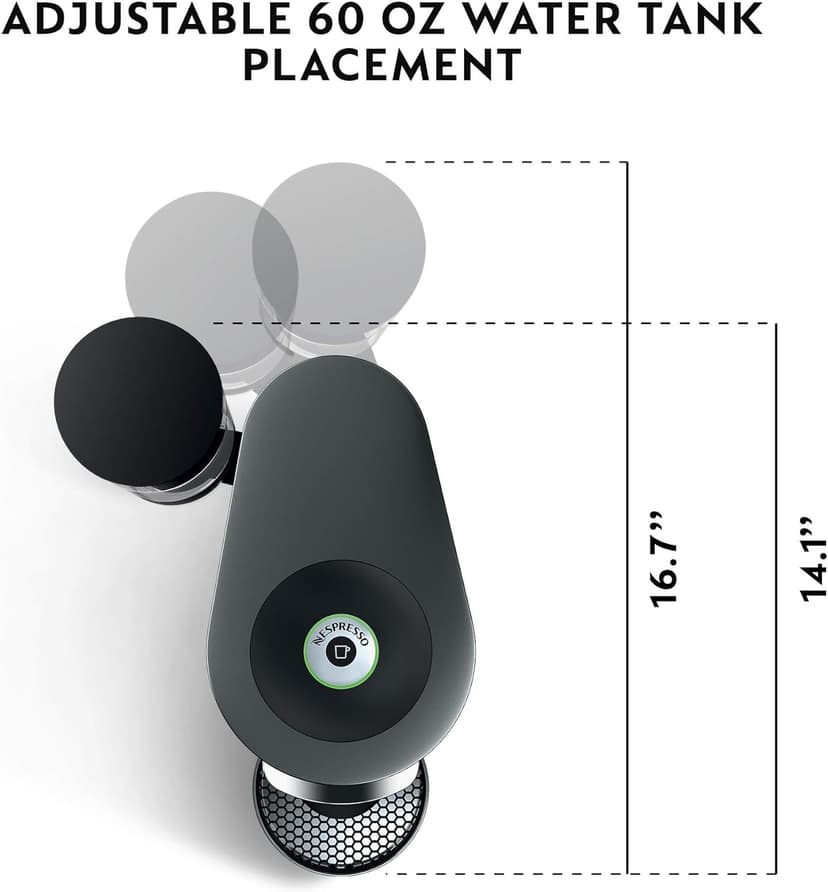 Nespresso Vertuo Plus Coffee and Espresso Maker by De'Longhi, Titan