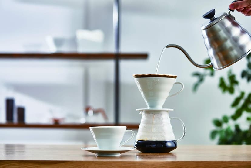 Hario V60 Ceramic Coffee Dripper, Size 02, White