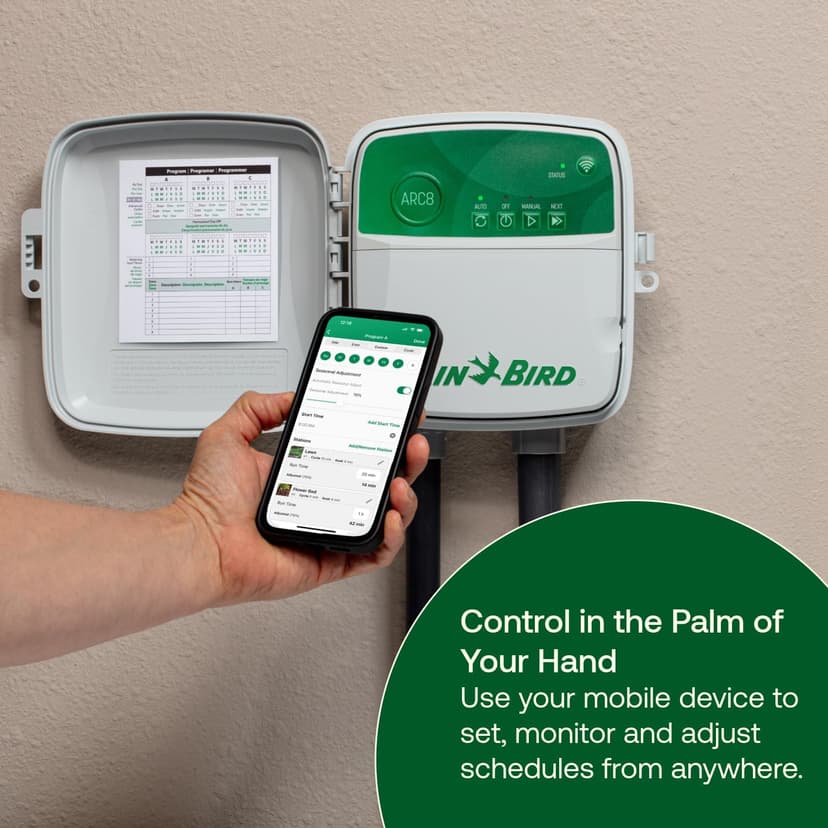 Rain Bird ARC6 App-Based Indoor Smart Irrigation WiFi Timer/Controller, 6-Zone/Station, EPA WaterSense Certified, Compatible with Alexa