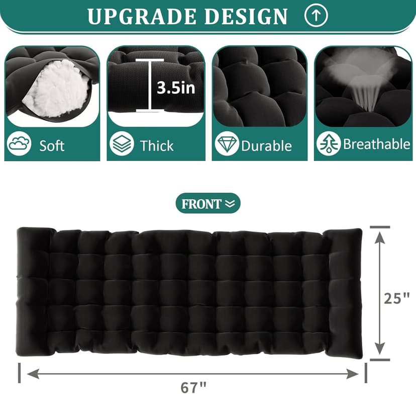UDPATIO Oversized Zero Gravity Chair 33In XXL Patio Reclining Chair with Cushion, Outdoor Folding Recliner with Pillows|Cup Holder|Foot Rest|Padded Headrest, Black, Support 500LB