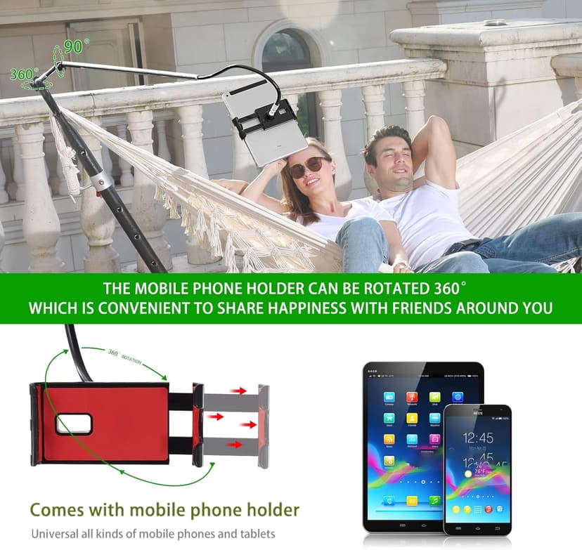 Double Hammock with Stand Upgraded Phone Holder Portable Heavy Duty Stainless Steel Indoor Outdoor Patio Yard Beach with Carrying Case （2022 Beige）