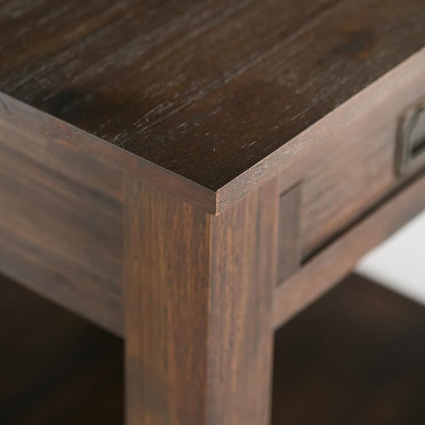 SIMPLIHOME Monroe SOLID ACACIA WOOD 22 inch Wide Square Rustic End Side Table in Distressed Charcoal Brown for the Living Room and Bedroom
