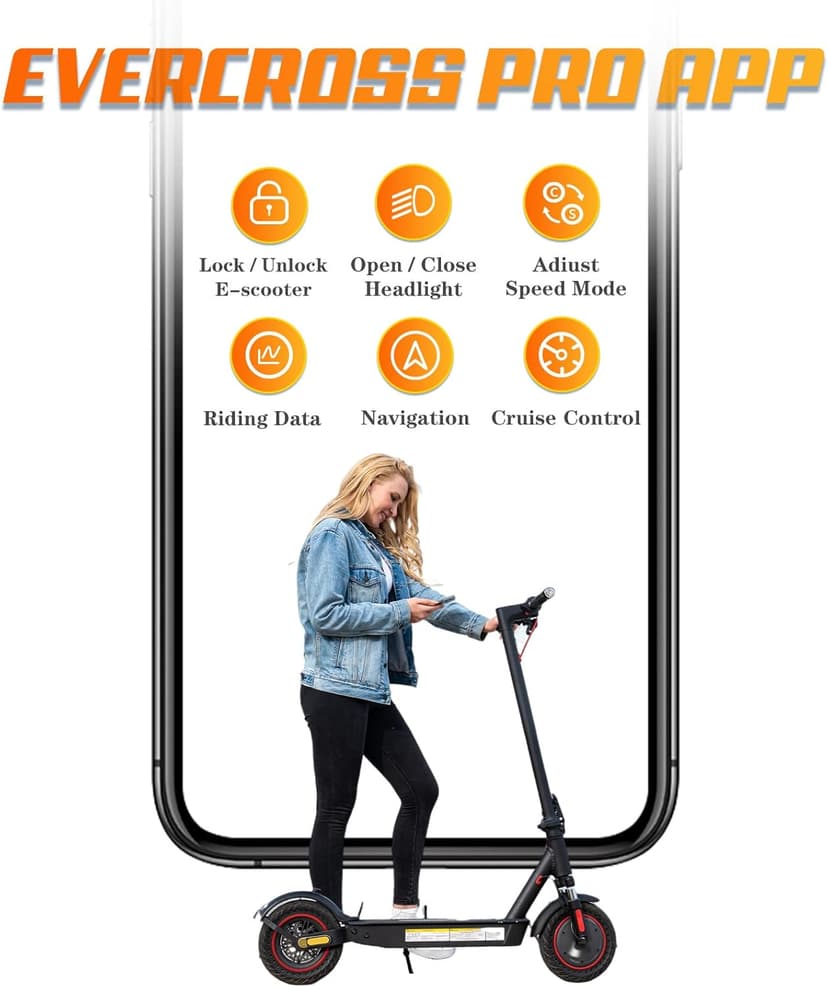 EVERCROSS Electric Scooter, 350W/500W Electric Scooter Adults, 8.5"/10" Tires, Up to 19/22 Miles Range, 19 MPH Lightweight E-Scooter with Dual Shock Absorption