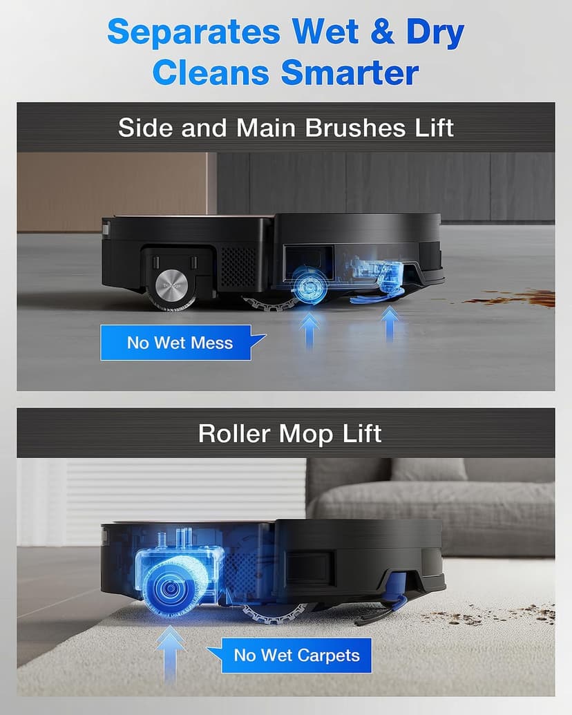 ECOVACS DEEBOT X11 OmniCyclone Robot Vacuum and Mop, PowerBoost Charging, OZMO Roller 2.0 Instant Self-Washing Mop, 19,500Pa Suction, Bagless OmniCyclone Station, AIVI 3D Smart Navigation