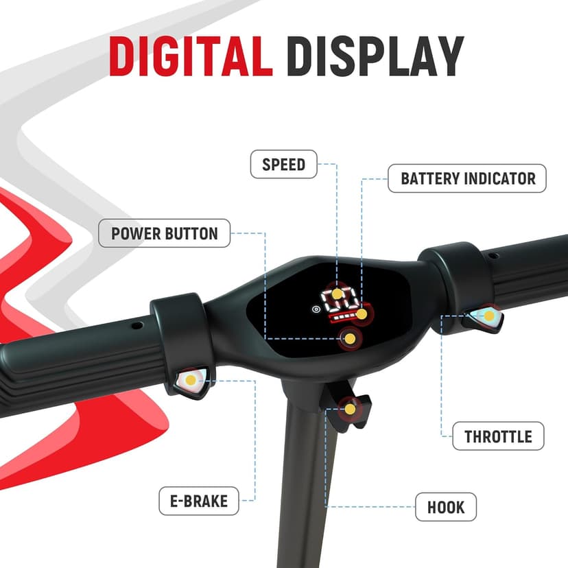 Foldable Electric Scooter for Kids, with Bright Front LED Lights,Shining Pedal Lights, LED Display, Dual Brakes 150W Motor Kids Electric Scooter, UL2272 Certified
