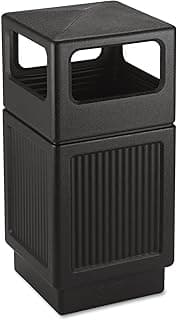 Safco Canmeleon Trash Can, 38 Gallons, Indoor and Outdoor Use, Durable & Weather-Resistant Commercial Garbage Can, Black