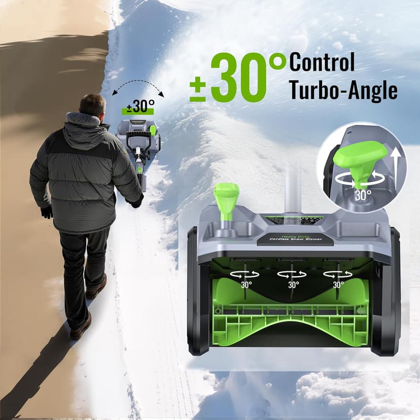 Cordless Snow Shovel, 13" Electric Snow Blower 20V, 4 Ah Battery 300lb/min Snow Removal, 19FT Throw Distance, Lightweight 12lb for Driveway/Steps/Patio/Sidewalk
