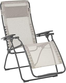 Lafuma Futura LFM3118 8548 Zero Gravity Outdoor Steel Framed Lawn Patio Recliner Folding Lounge Chair with Batyline Canvas, Seigle Grey