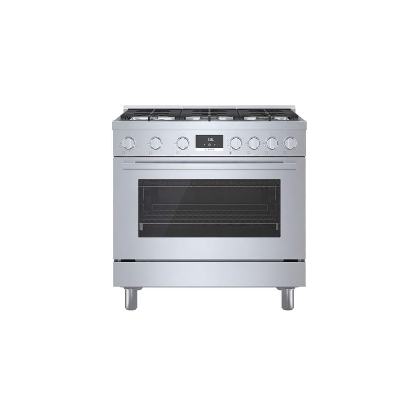 Bosch 800 Series 36 in. 3.5 cu. ft. Industrial Style Gas Range with 6-Burners in Stainless Steel HGS8655UC