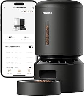 PETLIBRO Automatic Cat Feeder, 5G WiFi Automatic Dog Feeder with Freshness Preservation, 5L Timed Cat Feeder with Low Food Sensor, Up to 10 Meals Per Day, Granary Pet Feeder for Cats, Black
