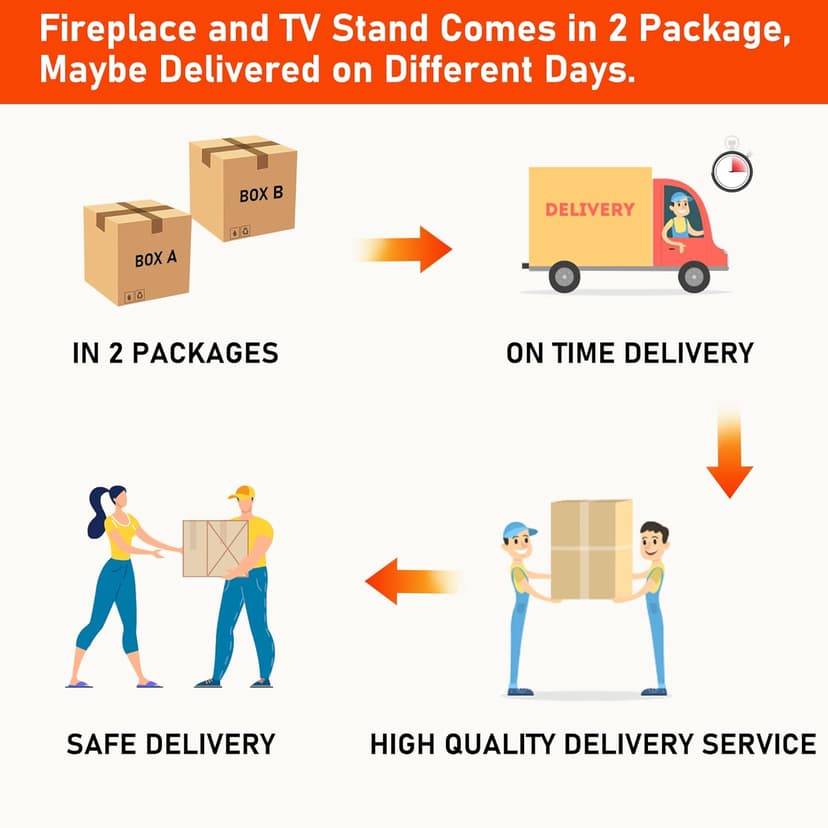 JXQTLINGMU Fireplace TV Stand for 80 Inch TV, Farmhouse Highboy Entertainment Center w/23'' Electric Fireplace & Cross Barn Door, Large TV Console for TVs Up to 80", 70 inches, White