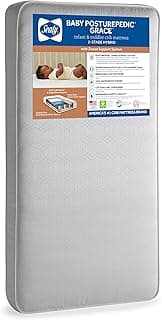 Sealy Baby Posturepedic Grace Hybrid - Firm 2-Stage Crib Mattress with Breathable Waterproof Barrier - GREENGUARD Gold Certified, Soy-enhanced Foam for Infants and Toddlers, Made in the USA (52x28")