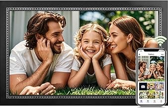 15.6" Digital Picture Frame WiFi - 32GB Digital Photo Frame 1920x1080 HD IPS Touch Screen - Tabletop&Wall Mounted - Electronic Picture Frame Free App