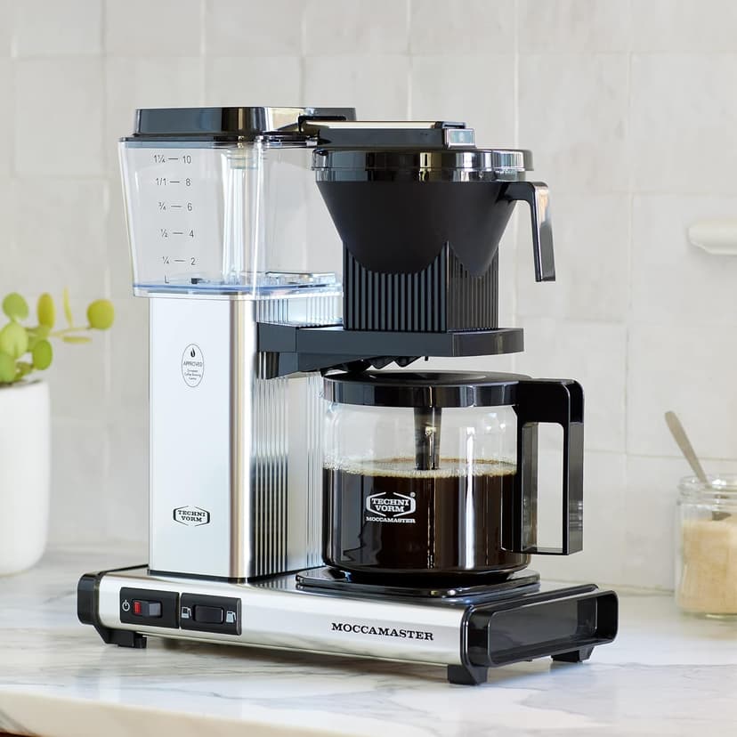 Technivorm Moccamaster 53930 KBGV 10-Cup Coffee Maker Matte Silver, 40 oz, 10 Cup, 1.25 L
