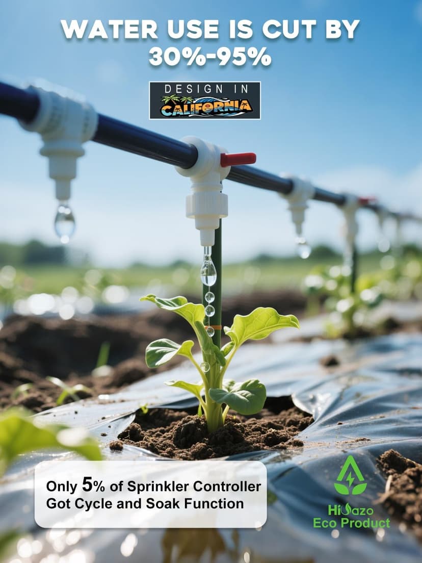 Smart Sprinklers Controller WiFi, Irrigation Controller Easy Use App Enabled, 4 Zone + 16 Plans, Save Water Auto Skin Rain, Freeze & Wind, 10 Minutes Install