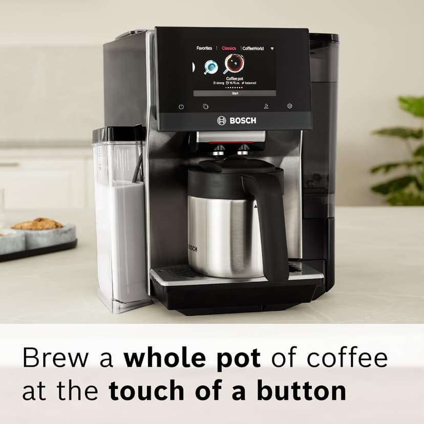 Bosch 800 Series Fully Automatic Espresso Machine – 36 Drinks with Coffee World, Cold Brew, Double Cup, Integrated Milk Container, Smart Features, in Stainless Steel