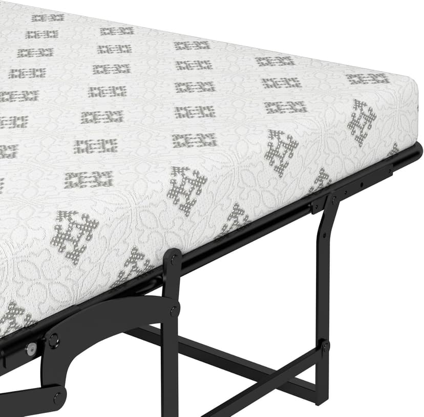 Bestar Nebula 75W Queen Size Murphy Cabinet Bed with Mattress in White, 75-inch Space-Saving Sleeping Arrangement for Multipurpose Guest Room or Home Office